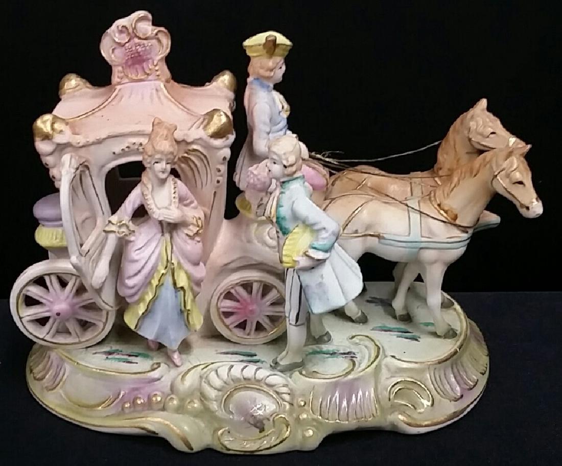 Vintage Italitan Porcelain Carraige Scuplture: Great piece, in wonderful Condition