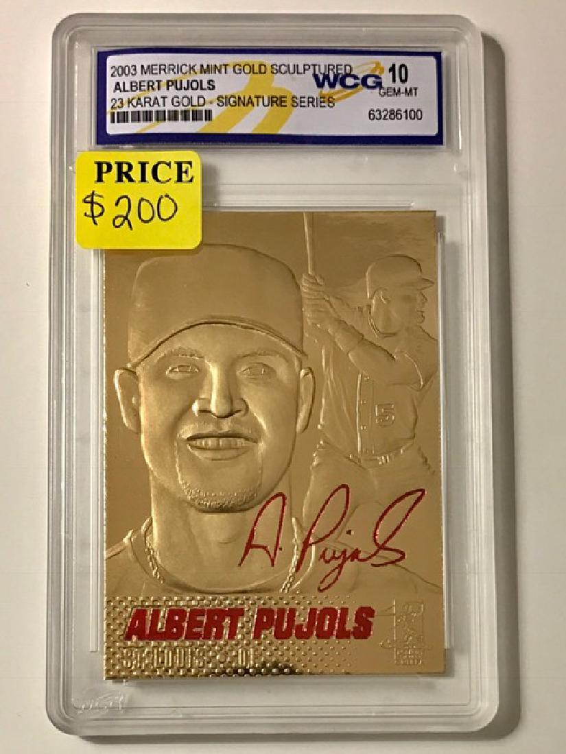 Rare ALBERT PUJOLS 23k Gold Signed Baseball Card: Graded Gem 10 Signature Series Card