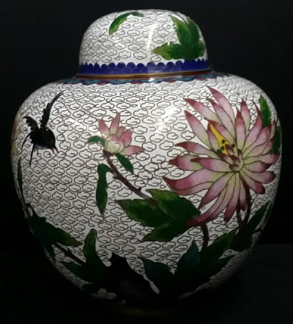 Vintage Chinese Cloisonne Ginger Jar: Vintage Chinese Cloisonne Ginger Jar