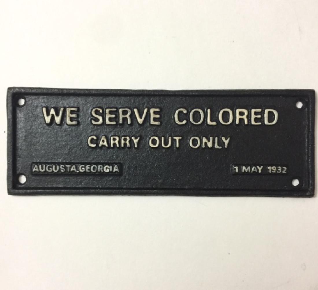 1932 Black Americana Cast Iron Segregation Sign: 1932 Black Americana Cast Iron Segregation Sign