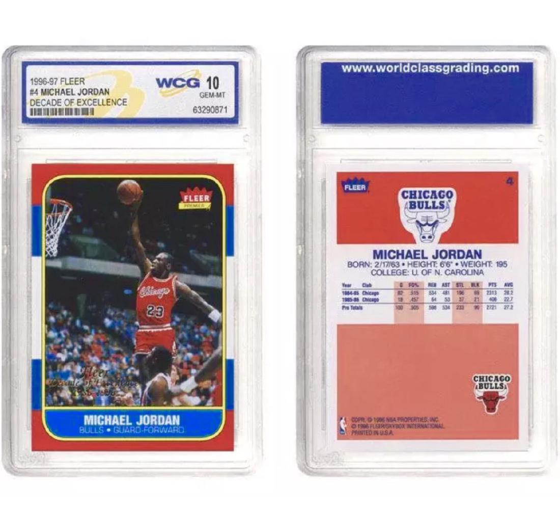 Gem Mint 10 MICHAEL JORDAN Rookie Basketball Card: Limited Edition Decade of Excellence Collection 1997