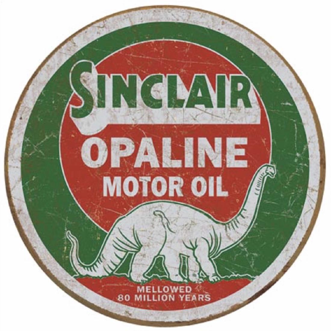 SINCLAIR Opaline Motor Oil Nostalgic Metal Sign: 12” in Diameter – Great Piece