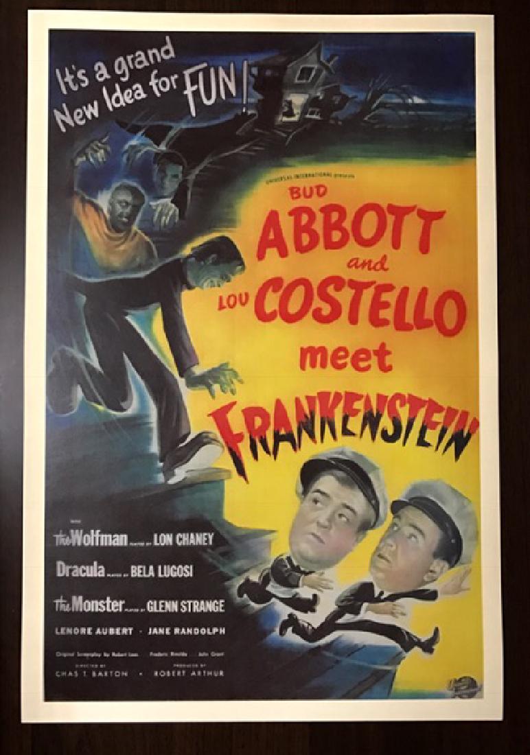 1948 Abbott & Costello Movie Theatre Lobby Poster: Abbott & Costello Meet Frankenstein – 12” x 18”