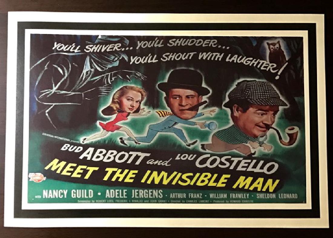 1951 Abbott & Costello Movie Theatre Lobby Poster: Abbott & Costello Meet The Invisible Man – 12” x 18”