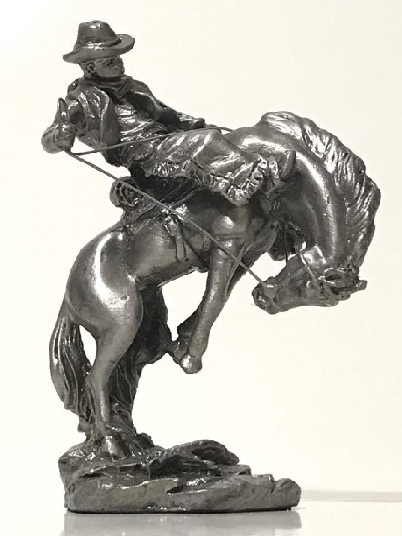 Remington Horse/Bronco Buster Pewter Figurine: Very Ornate - Great Piece