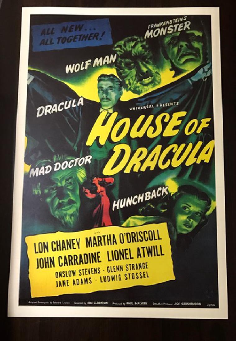 1945 House of Dracula Movie Lobby Card Poster: BELA LUGOSI – 12” x 18” – Print Date Unknown