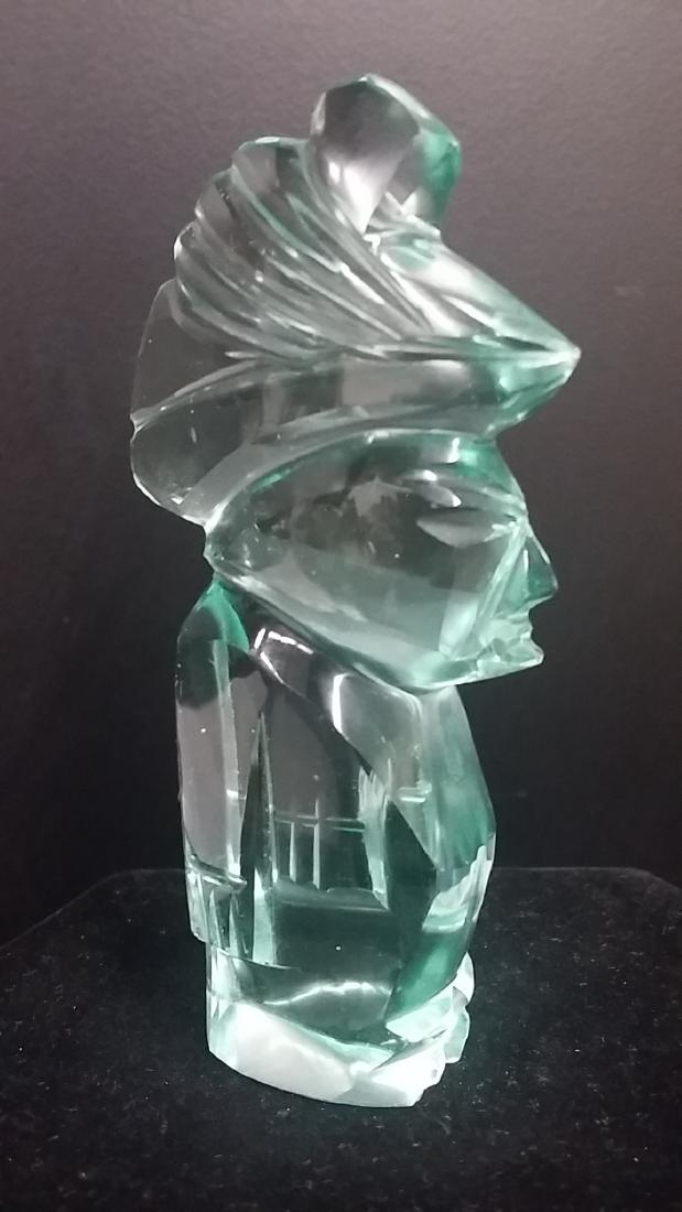 Vintage Hand Carved Rock Crystal Aztec Figure: Vintage Hand Carved Rock Crystal Aztec Figure
