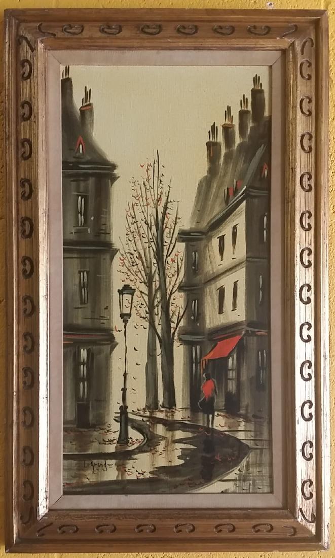 Vintage French Scene Oil Painting: Vintage French Scene Oil Painting