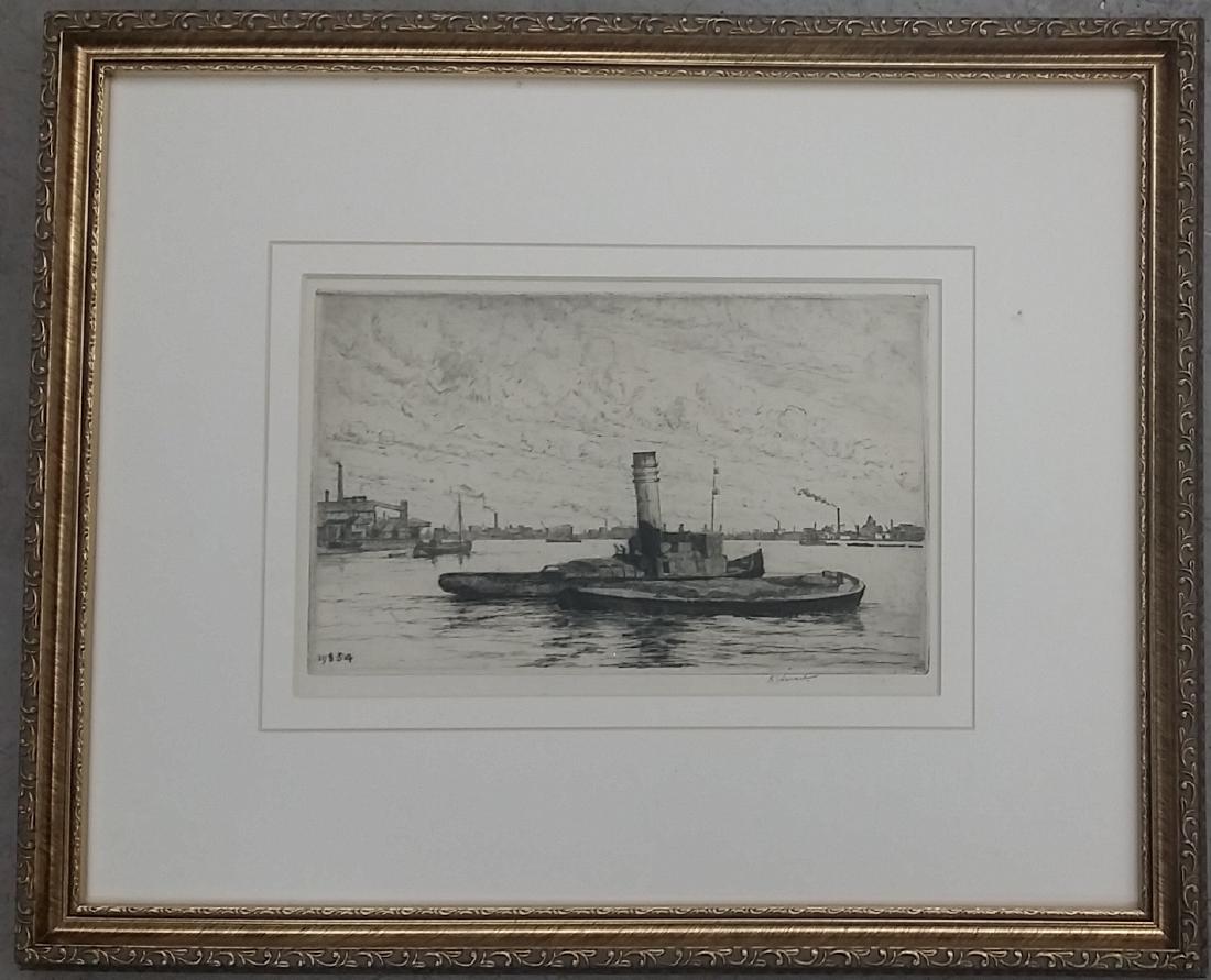 Vintage Pencil Signed Framed Etching: Vintage Pencil Signed Framed Etching