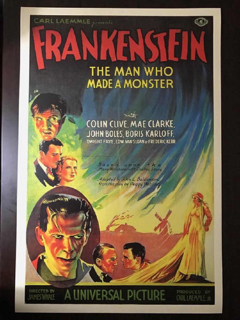 1931 Frankenstein Movie Theatre Lobby Card Poster: The Man Who made a Monster - Print Date Unknown