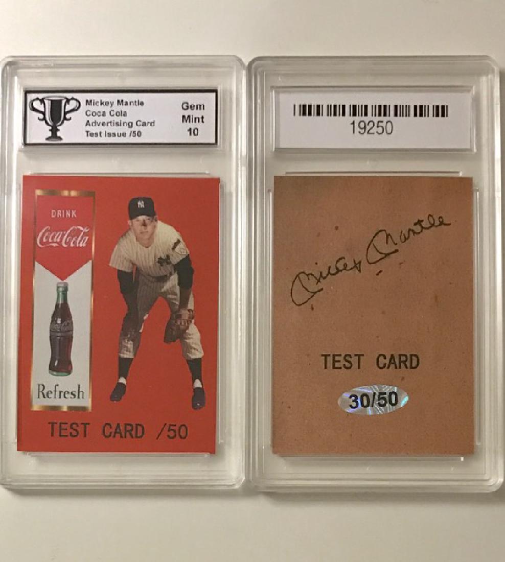 Rare TEST Card MICKEY MANTLE Baseball Card: “COCA-COLA” Test Card – #30 of Only 50 Printed