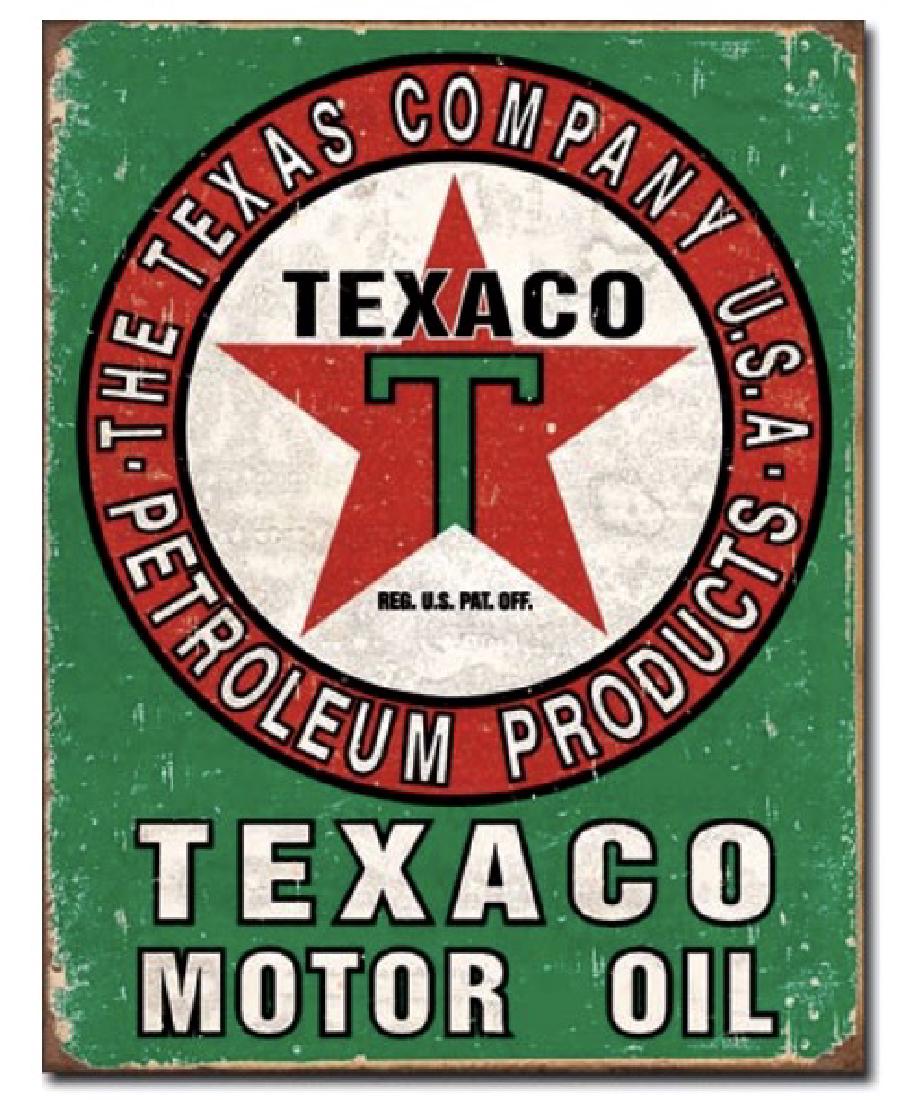 TEXACO Company Motor Oil Nostalgic Metal Sign: 12” x 15” – Great Retro Piece