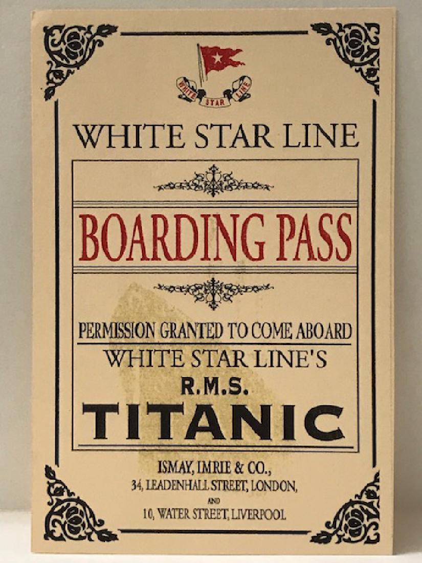 R.M.S. White Star Line TITANIC Boarding Pass: Estate Find - Unknown if Original or Not – Sold AS-IS