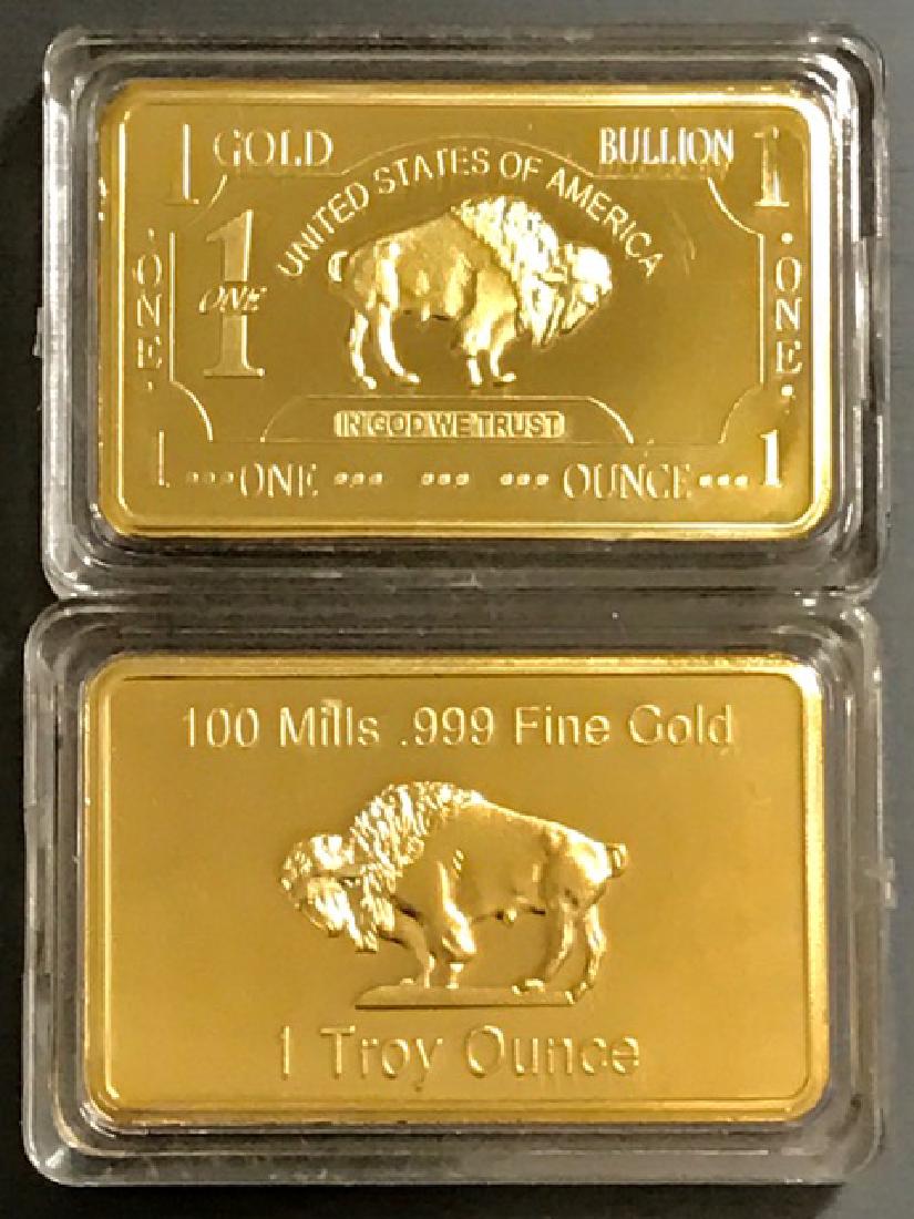 1 Troy Ounce .999 Fine Gold Clad Buffalo Bullion Bar: 1 Troy Ounce .999 Fine Gold Clad Buffalo Bullion Bar