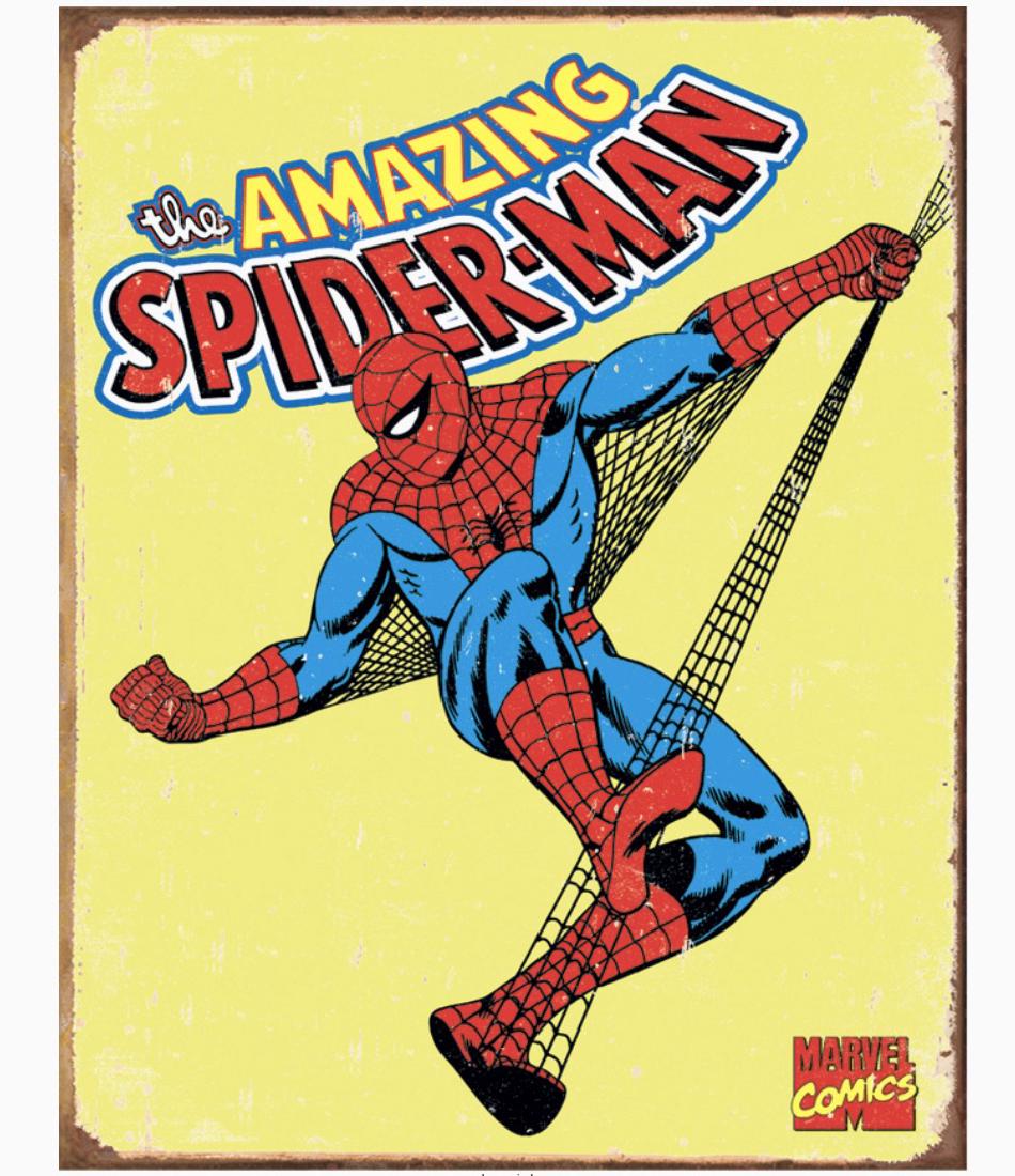 Original Comic Book Series SPIDER MAN Metal Sign: 14” x 16”