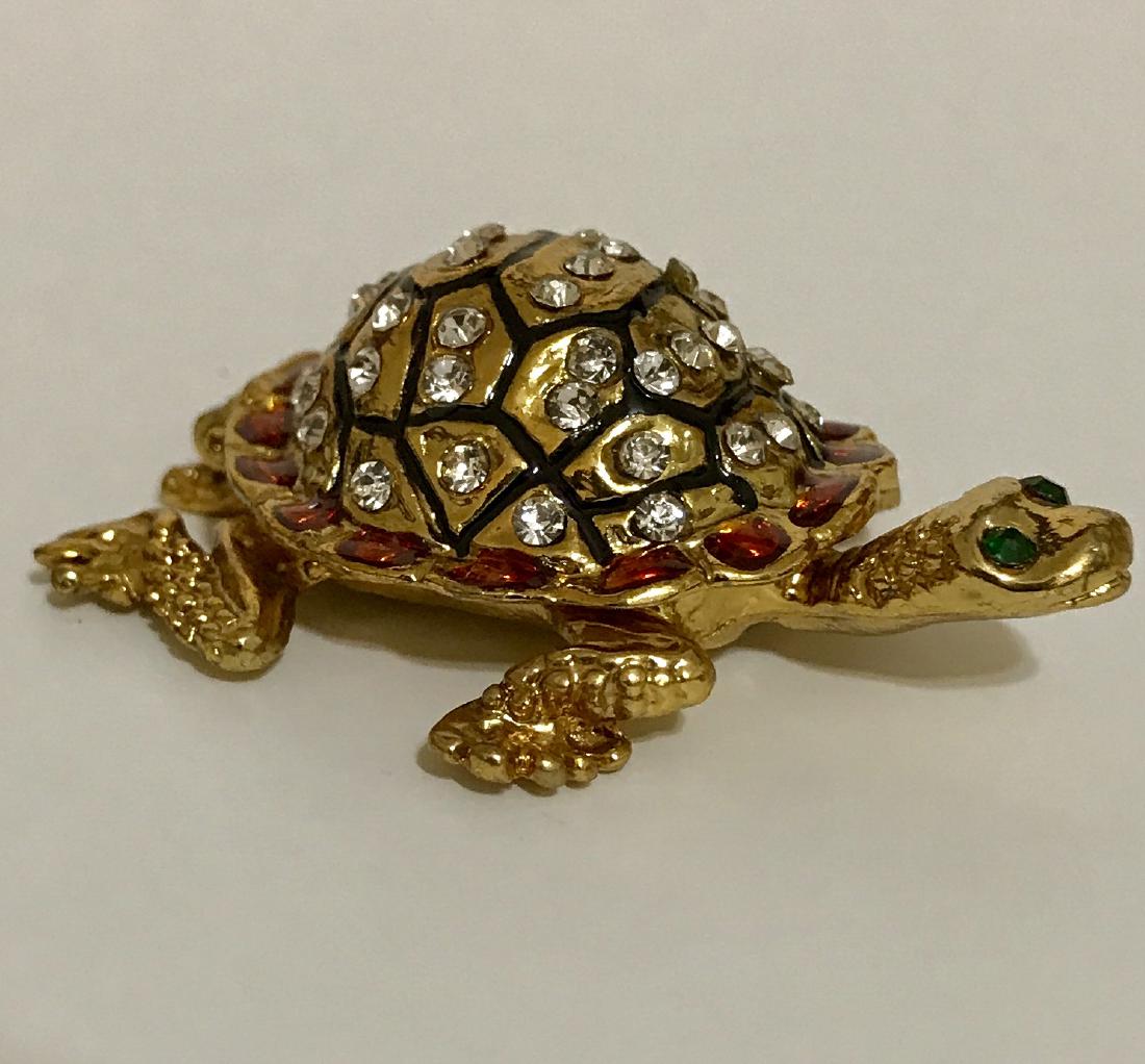 Beautiful Studded/Enameled TURTLE Trinket Box: Beautiful Studded/Enameled TURTLE Trinket Box