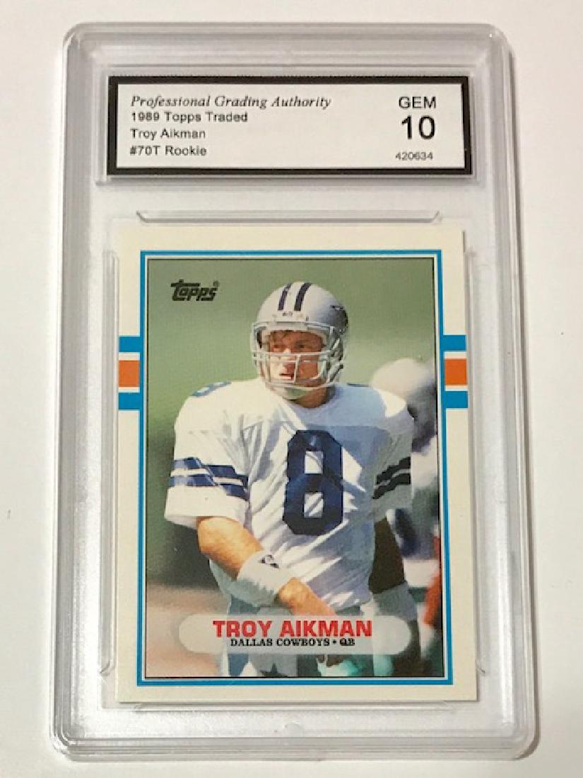 Gem 10 TROY AIKMAN Rookie Football Card: Gem 10 TROY AIKMAN Rookie Football Card