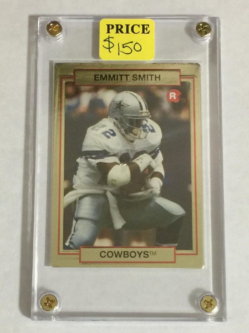 Rare EMMITT SMITH Action Gold Rookie Football Card: Hard to Find Rookie Gold Football Card