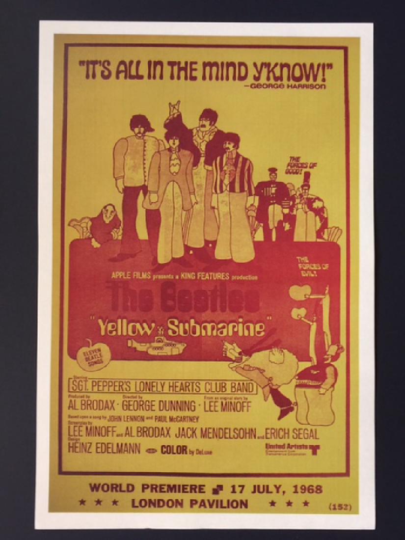 1960’s The BEATLES Movie Theatre Lobby Card Poster: Yellow Submarine - 12” x 18” - Print Date Unknown
