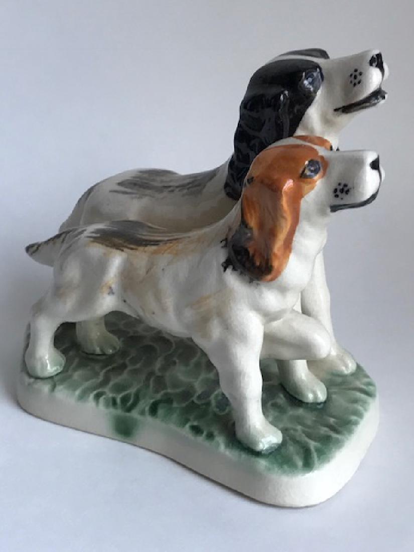 Vintage Signed Porcelain Hunting Dogs Figurine: Vintage Signed Porcelain Hunting Dogs Figurine