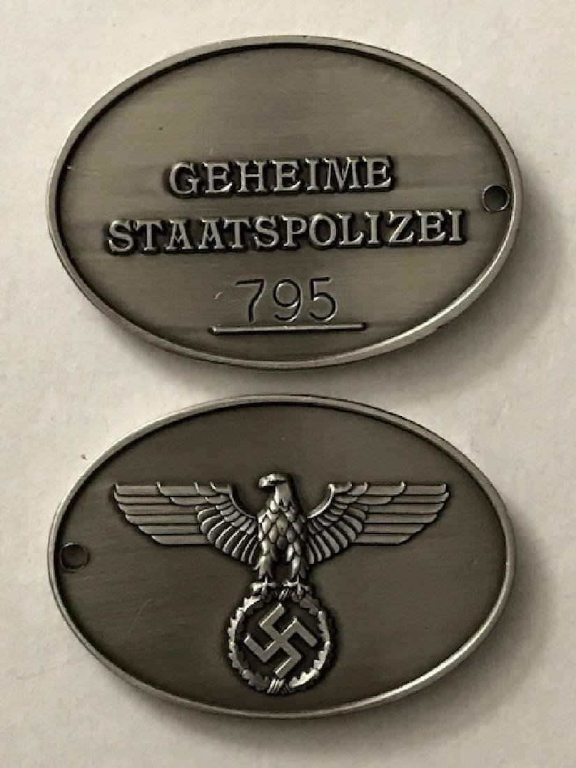Nazi German Secret State Police Gestapo Badge: Nazi German Secret State Police Gestapo Badge