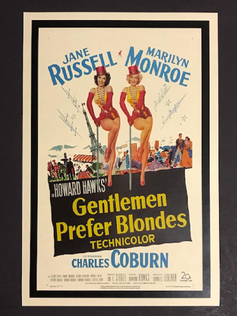 Marilyn Monroe Movie Theatre Lobby Card Poster: GENTLEMEN PREFER BLONDES - 12” x 18” Print Date Unknown