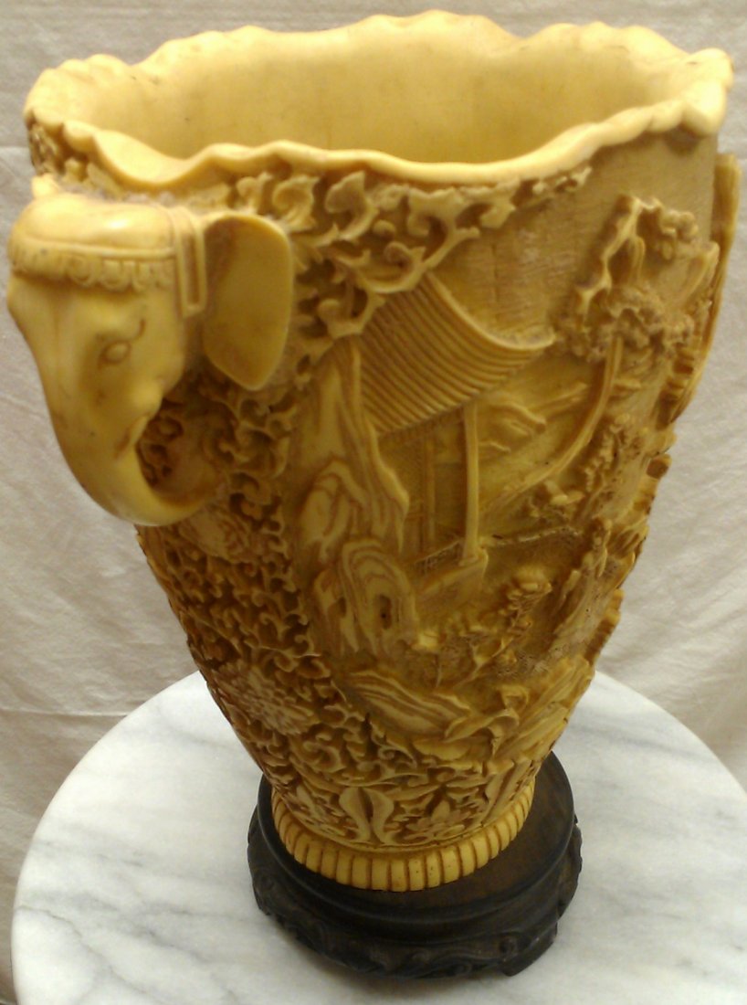 Oriental Carved Vase with Elephant Handles Sep 28, 2013 Omega