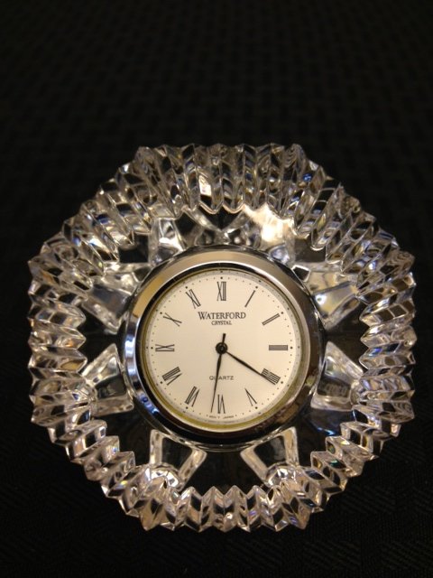 Beautiful WATERFORD Diamond Cut Crystal Clock: Beautiful WATERFORD Diamond Cut Crystal Clock