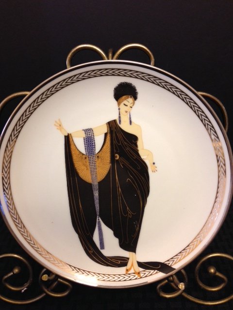 House of Erte Art Deco Fine Porcelain Charger: These sell on eBay between $70.00 & $120.00 MULTIPLE PHOTOS POSTED