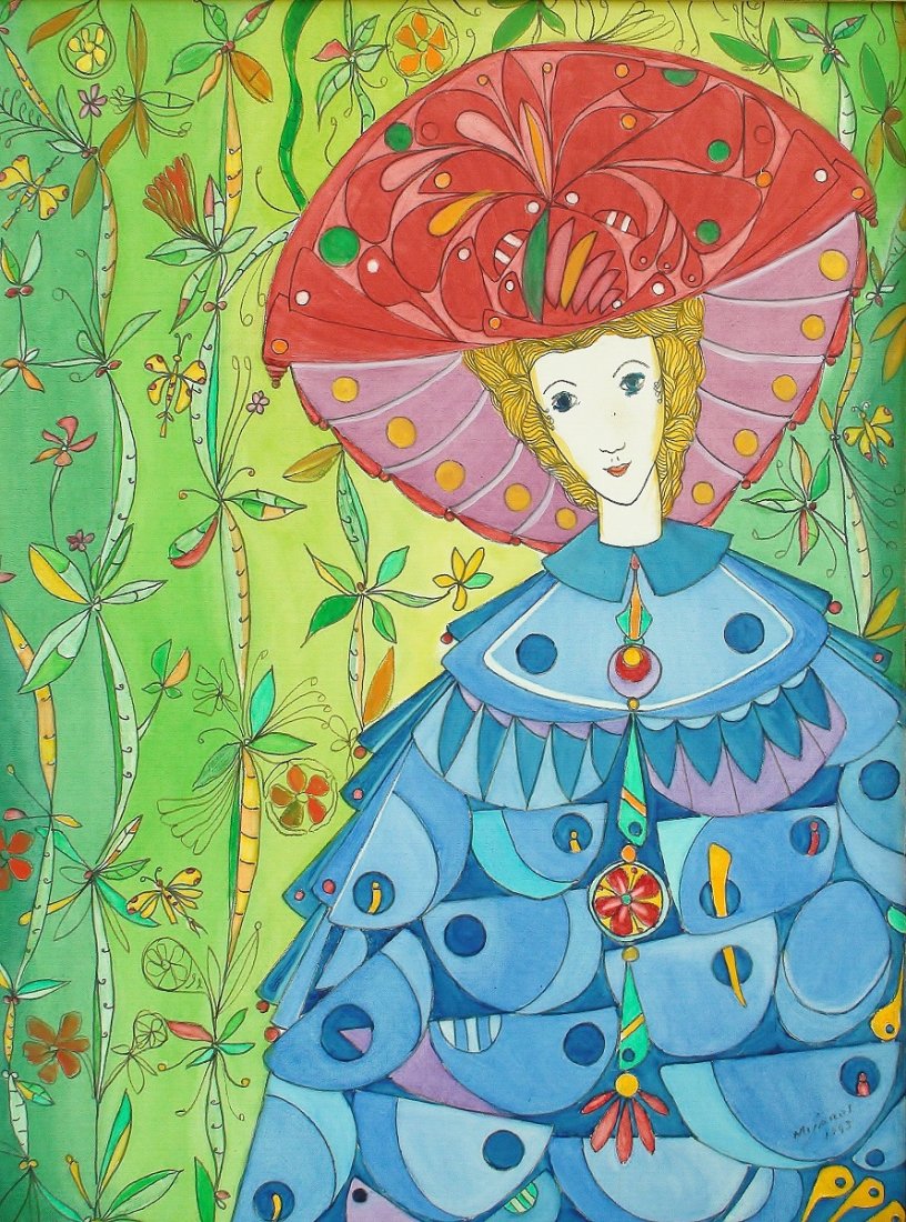 Jose Maria Mijares Cuban (1921-2004): Jose Maria Mijares Cuban (1921-2004) "habanera" 1993 oil oncanvas 40" x 30" with certificate of authenticity and provenance, private collection
