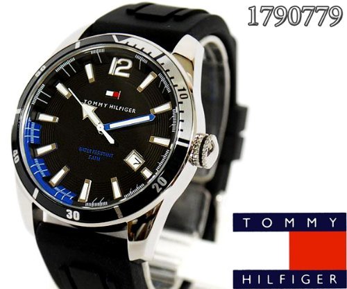 Tommy Hilfiger Silicone Black Dial Men's watch #1790779: Tommy Hilfiger Silicone Black Dial Men's watch #1790779