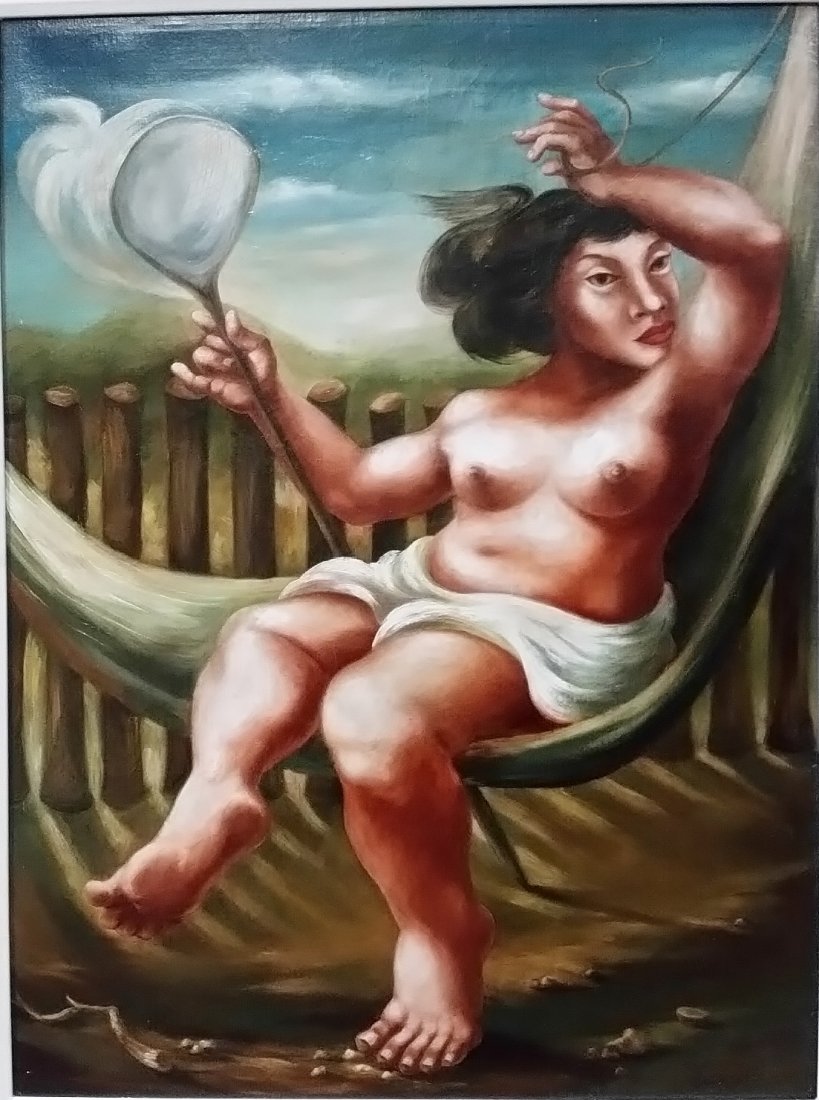 Mario Carreno (Cuban, 1913-1999): Mario Carreno (Cuban, 1913-1999), oil on canvas 31.5" x 23.75" With certificate from the wife of Carreno and Luis Estrada and also accompanied with documentation of provenance.
