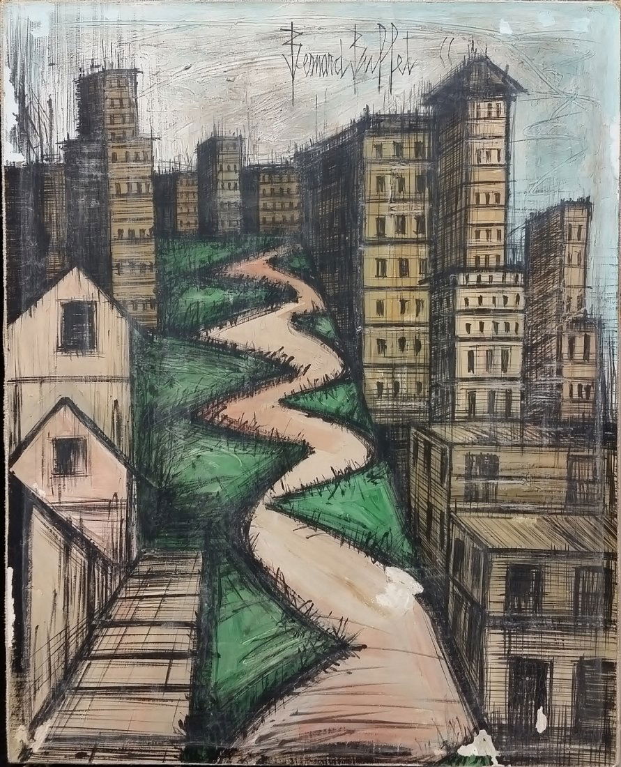 Bernard BUFFET (1928-1999): Bernard BUFFET (1928-1999) 1966 Laid Paper on canvas 16" x 20" signed and dated, Private Miami Collection