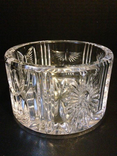 LG Heavy WATERFORD Cut Crystal Wine Bottle Coaster: Multiple Photos Posted