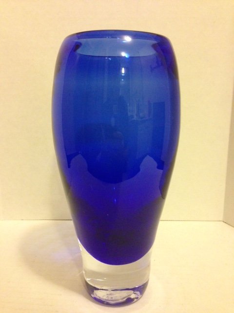 Rare Signed GIBSON Heavy Art Glass Vase: Signe GIBSON Vases are hard to find MULTIPLE PHOTOS POSTED