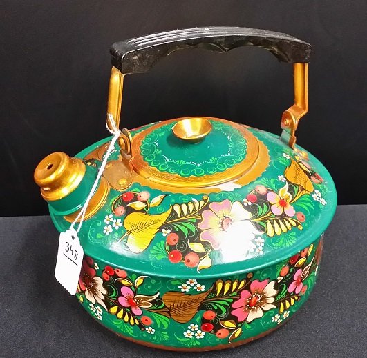 Hand Painted Russian Tea Kettle Soviet Era: Hand Painted Russian Tea Kettle Soviet Era