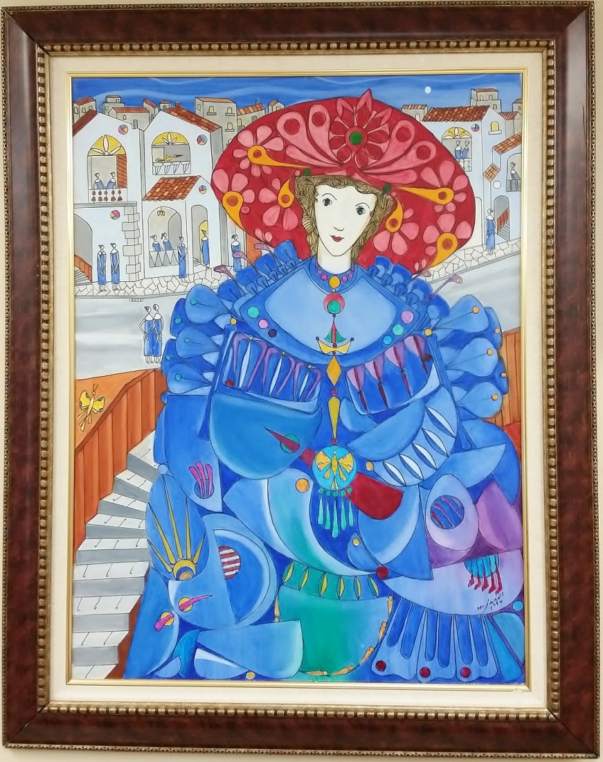 Jose Maria Mijares (Cuban) Oil on Canvas: Habanera" with COA 40" x 30