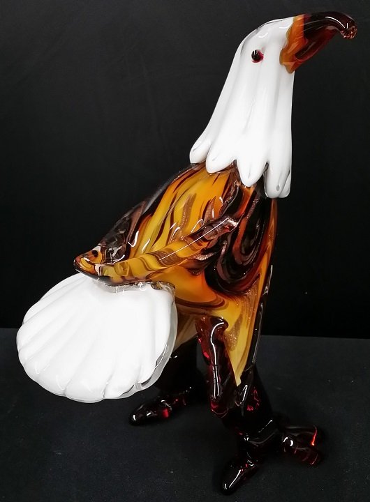 Murano Glass American Bald Eagle: 9.5" x 7"