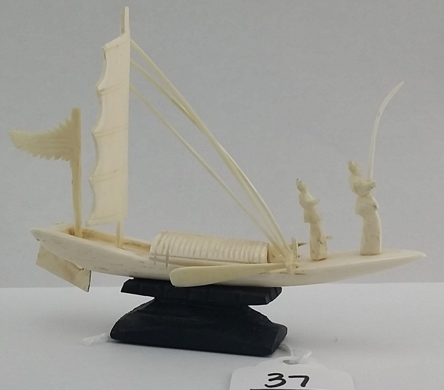 Chinese Genuine Ivory Boat: Chinese Genuine Ivory Boat