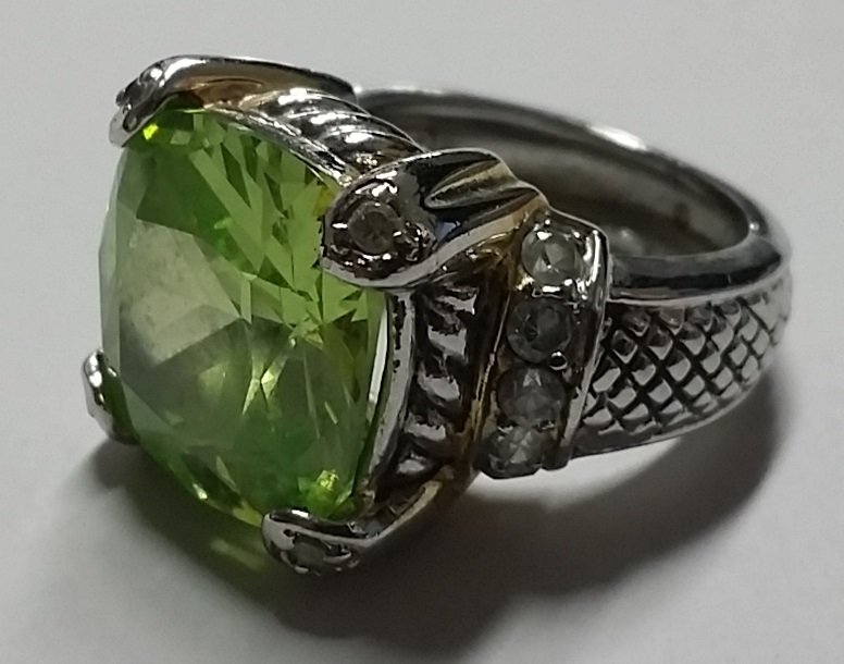 Large & Heavy Sterling Silver ring With Citrine: Large & Heavy, In the style of Judith Ripka