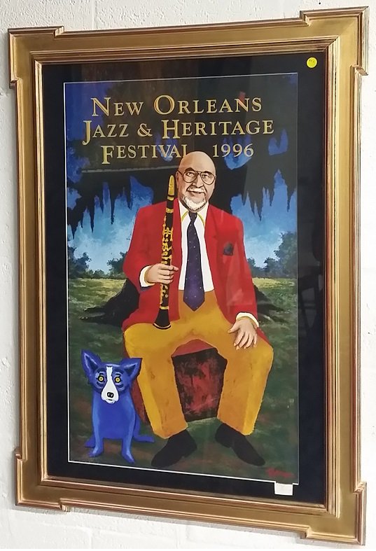 George Rodrigue Framed Print: 20" x 32", signed & numbered