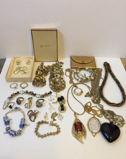 Large Lot of Signed/Vintage Costume Jewelry: Some signed as Follows - SARAH COV, CORO, MUSI & More MUTIPLE PHOTOS POSTED