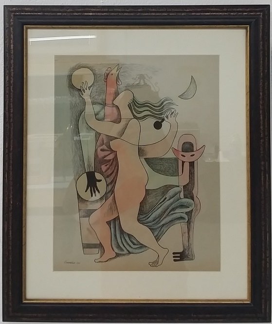 Mario Carreno (Cuban 1913-1999) Watercolor & Ink: Signed, Dated '80, approx 15" x 13", With COA by the artist's widow, Ida Gonzalez de Carreño