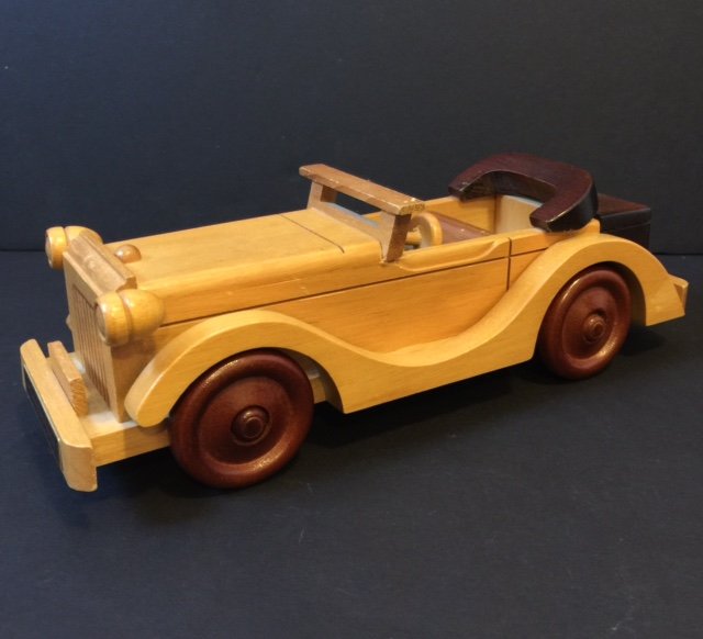 VTG. Carved Wood 1933 Packard Twelve Model Car: COOL CAR - Multiple Photos Posted