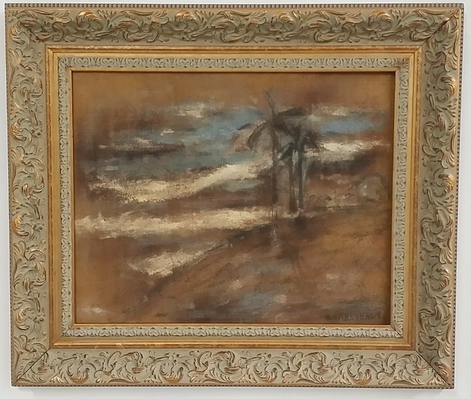 Attributed to Armando Reveron Oil on Masonite: Frame measures 27"x23"