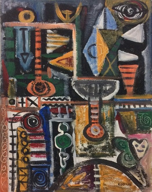ADOLPH GOTTLIEB (American 1903-1974): Medium: Mixed Media on Paper, Date: 1940', Size: 14 x 11 in