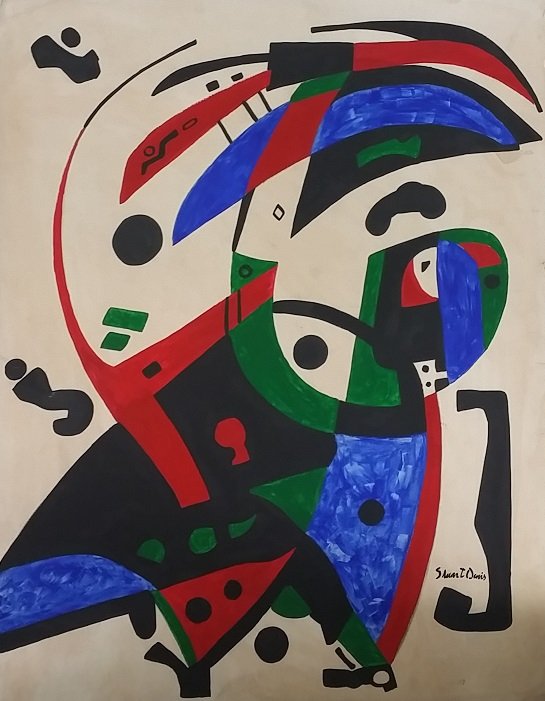 Stuart Davis Mixed Media on Paper: 29"x24"