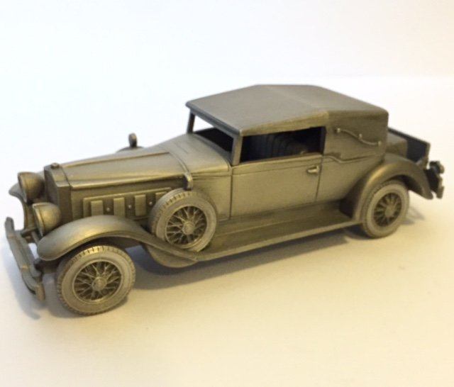 1930 Packard Convertible Pewter Car/Made ENGLAND: Handcrafted in ENGLAND/Distributed by "The Danbury Mint"