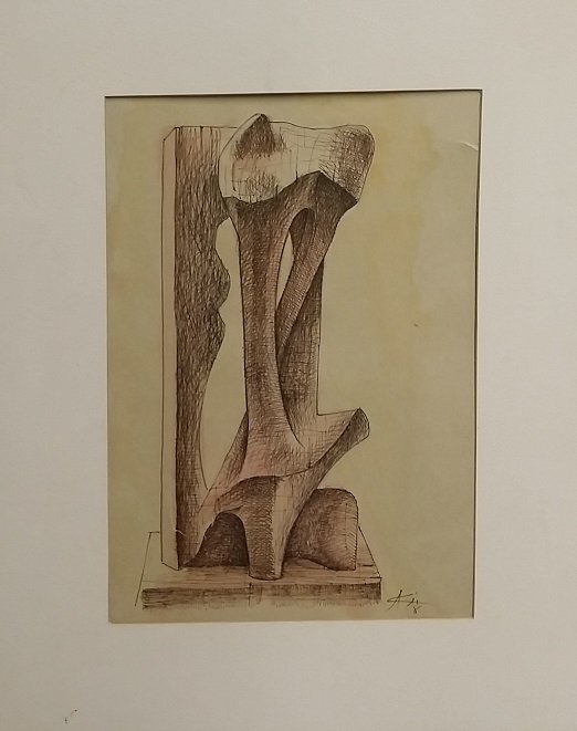 Agustin Cardenas Mixed Media on Paper: 19.5"x15.5"