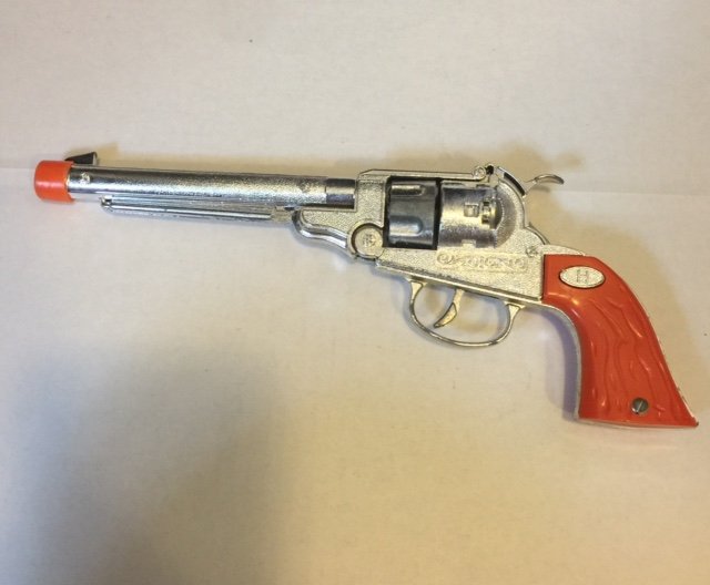 Rare Vtg. HUBLEY Orange Grip Colt 45 Toy Cap Gun: Rare Vintage HUBLEY Orange Grip Colt 45 Toy Cap Gun